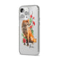 Personalised Fox Name iPhone 14 Pro Max Clear Tough Case Silver Angled Image