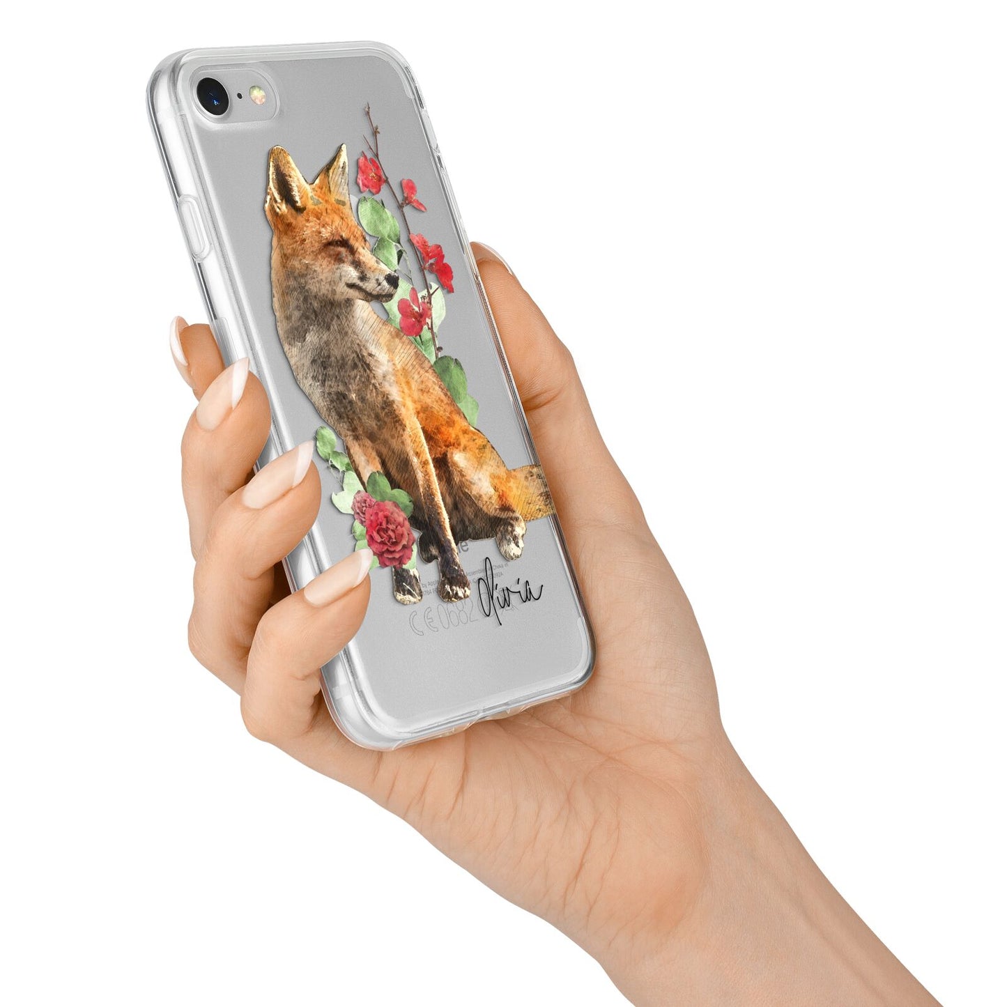 Personalised Fox Name iPhone 7 Bumper Case on Silver iPhone Alternative Image