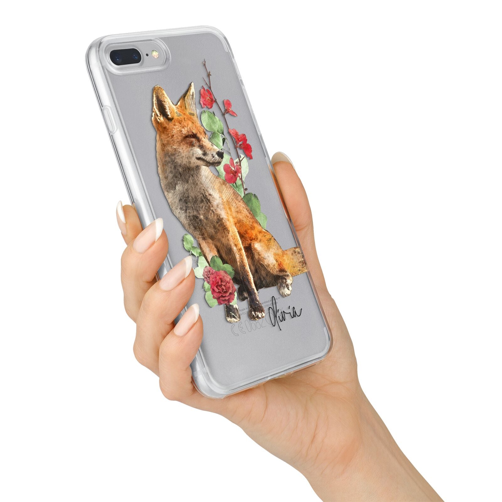 Personalised Fox Name iPhone 7 Plus Bumper Case on Silver iPhone Alternative Image