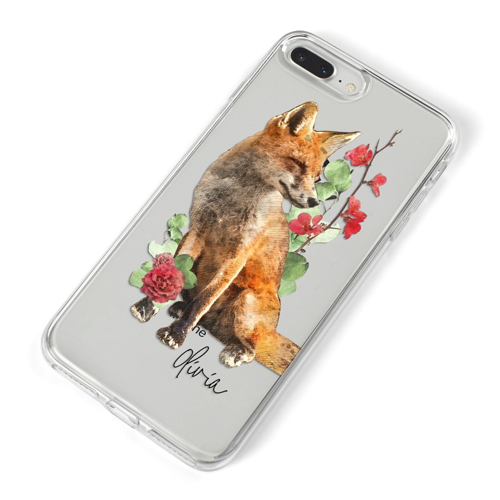 Personalised Fox Name iPhone 8 Plus Bumper Case on Silver iPhone Alternative Image