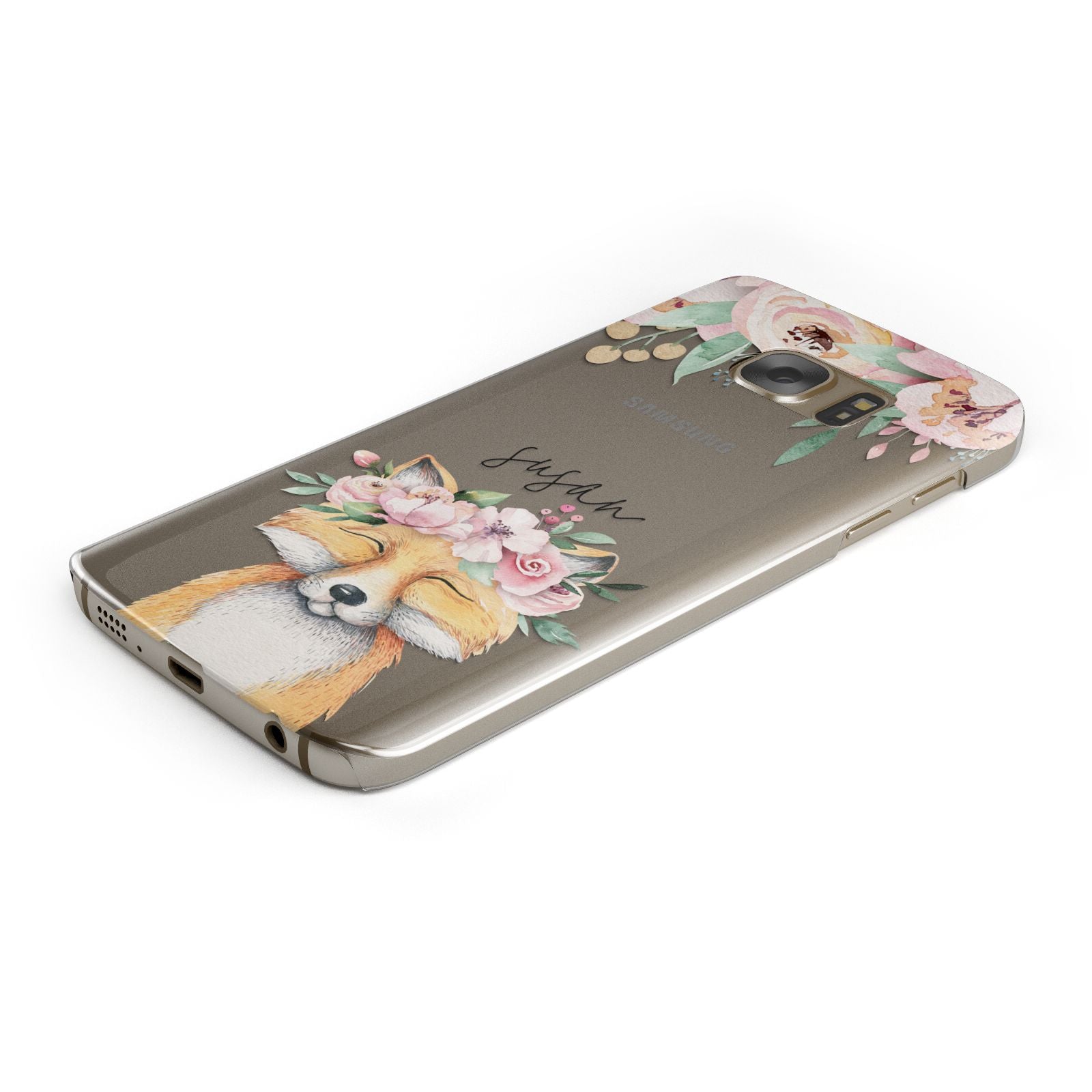 Personalised Fox Samsung Galaxy Case Bottom Cutout