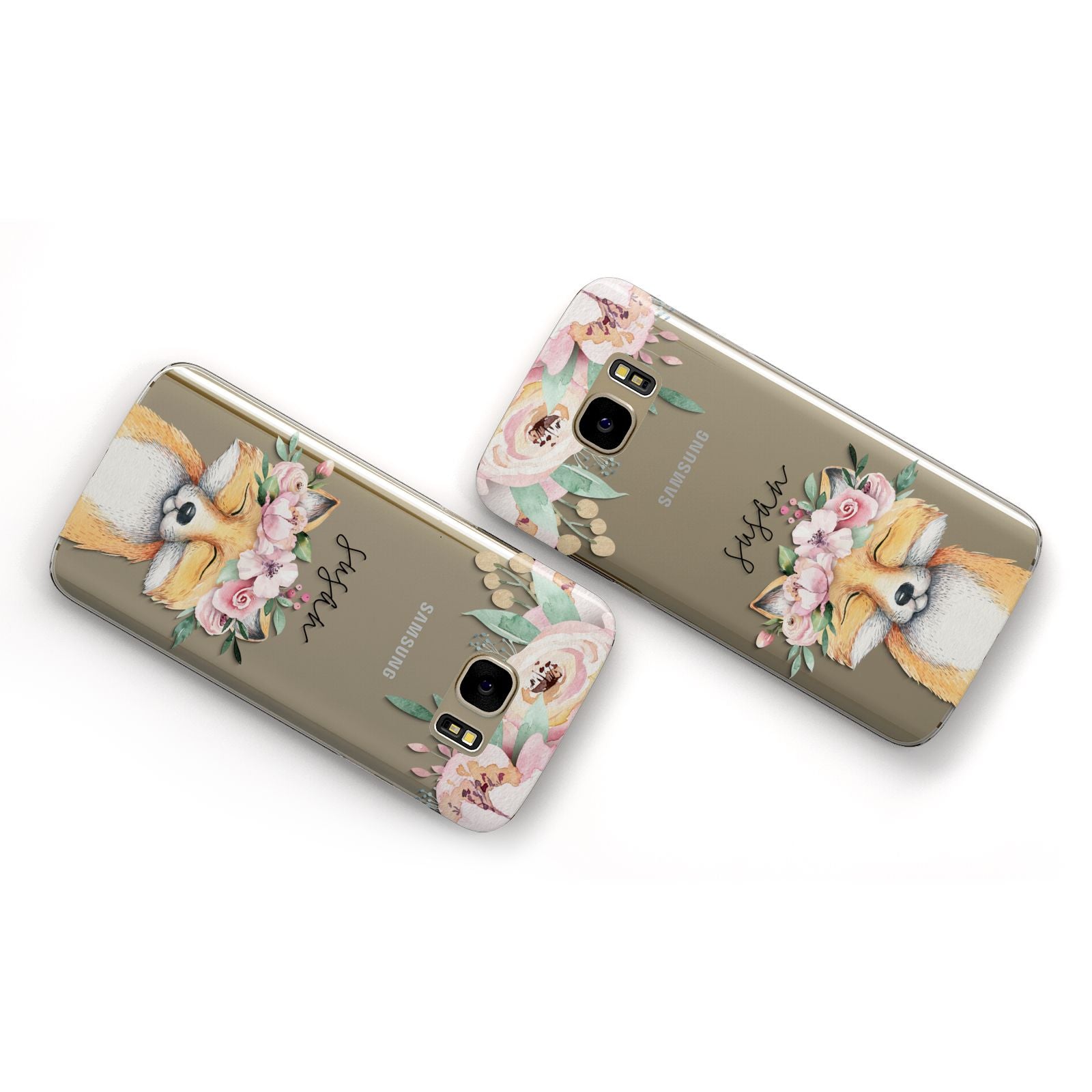 Personalised Fox Samsung Galaxy Case Flat Overview