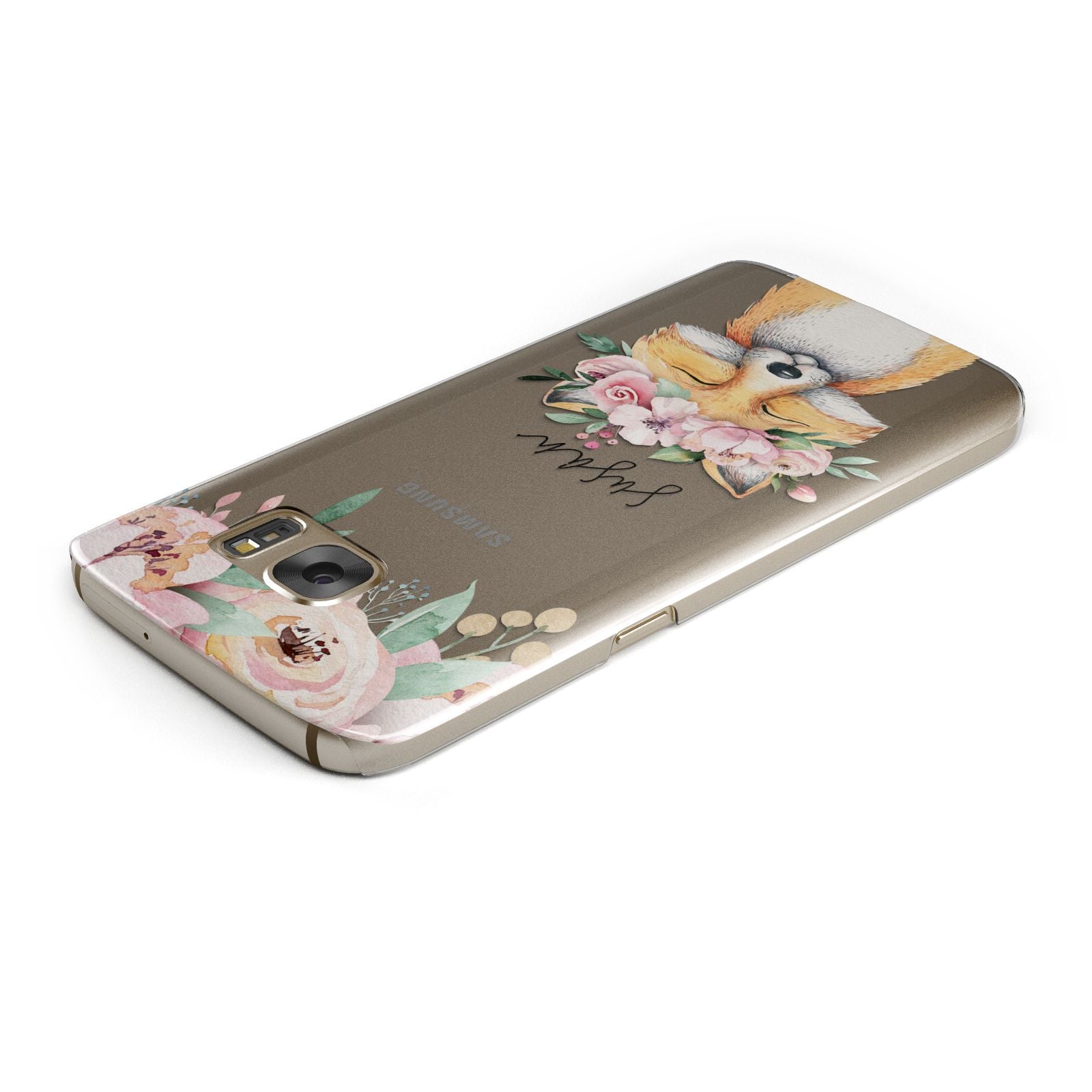 Personalised Fox Samsung Galaxy Case Top Cutout