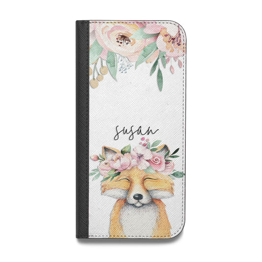 Personalised Fox Vegan Leather Flip Samsung Case