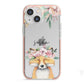 Personalised Fox iPhone 13 Mini TPU Impact Case with Pink Edges