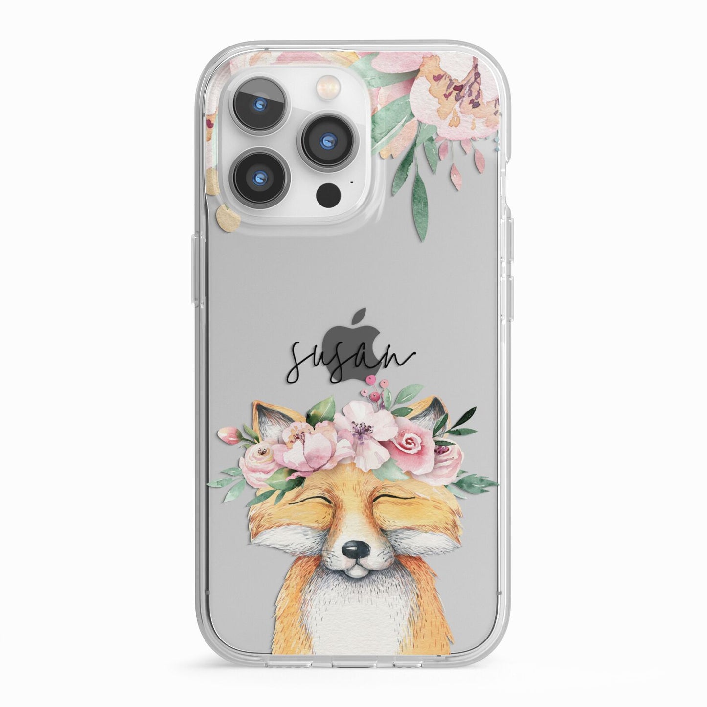 Personalised Fox iPhone 13 Pro TPU Impact Case with White Edges