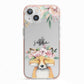 Personalised Fox iPhone 13 TPU Impact Case with Pink Edges