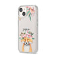 Personalised Fox iPhone 14 Clear Tough Case Starlight Angled Image