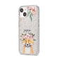 Personalised Fox iPhone 14 Glitter Tough Case Starlight Angled Image