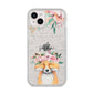 Personalised Fox iPhone 14 Plus Glitter Tough Case Starlight