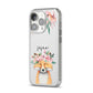 Personalised Fox iPhone 14 Pro Clear Tough Case Silver Angled Image