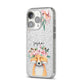 Personalised Fox iPhone 14 Pro Glitter Tough Case Silver Angled Image