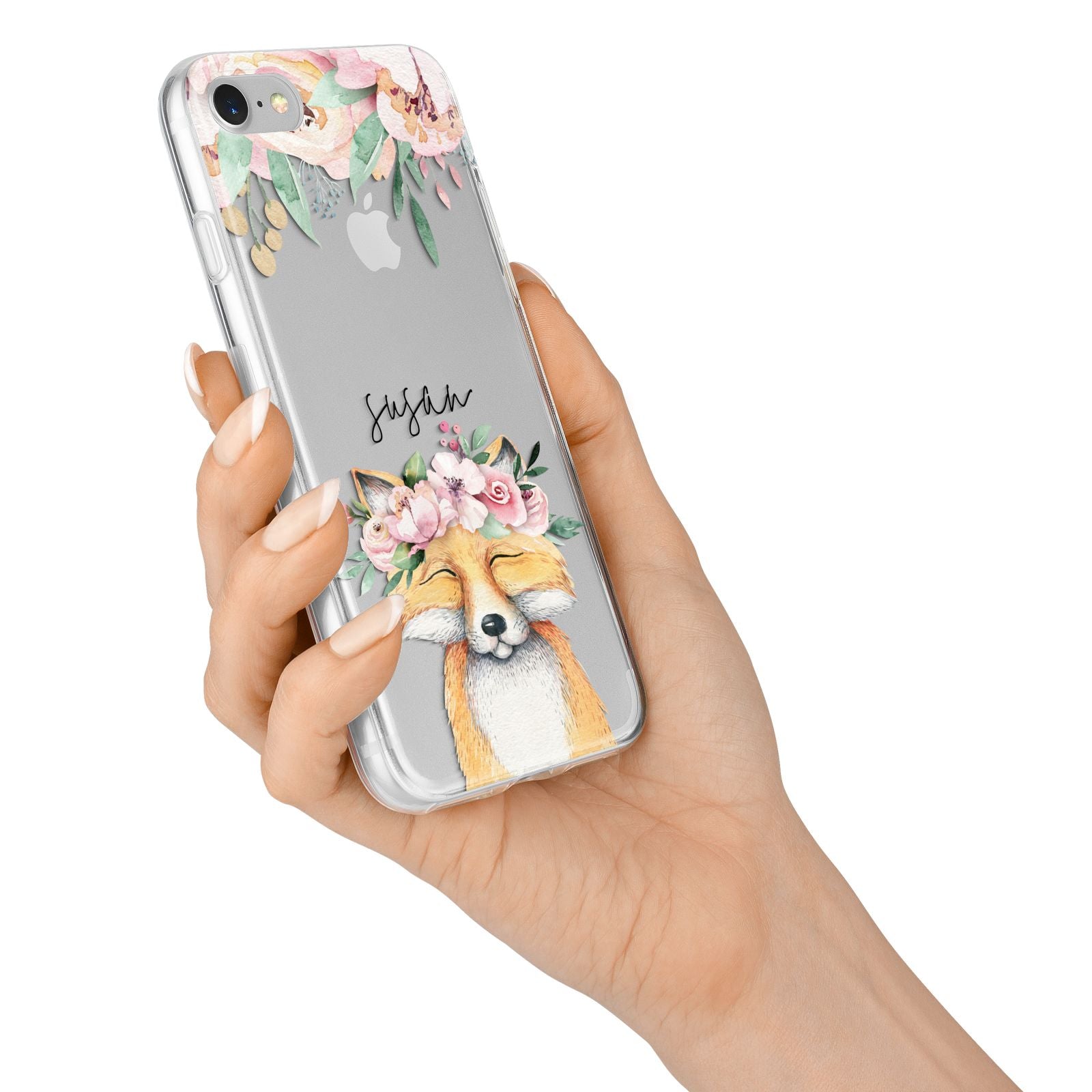 Personalised Fox iPhone 7 Bumper Case on Silver iPhone Alternative Image