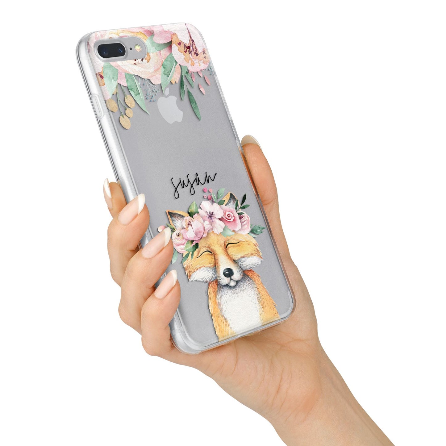 Personalised Fox iPhone 7 Plus Bumper Case on Silver iPhone Alternative Image