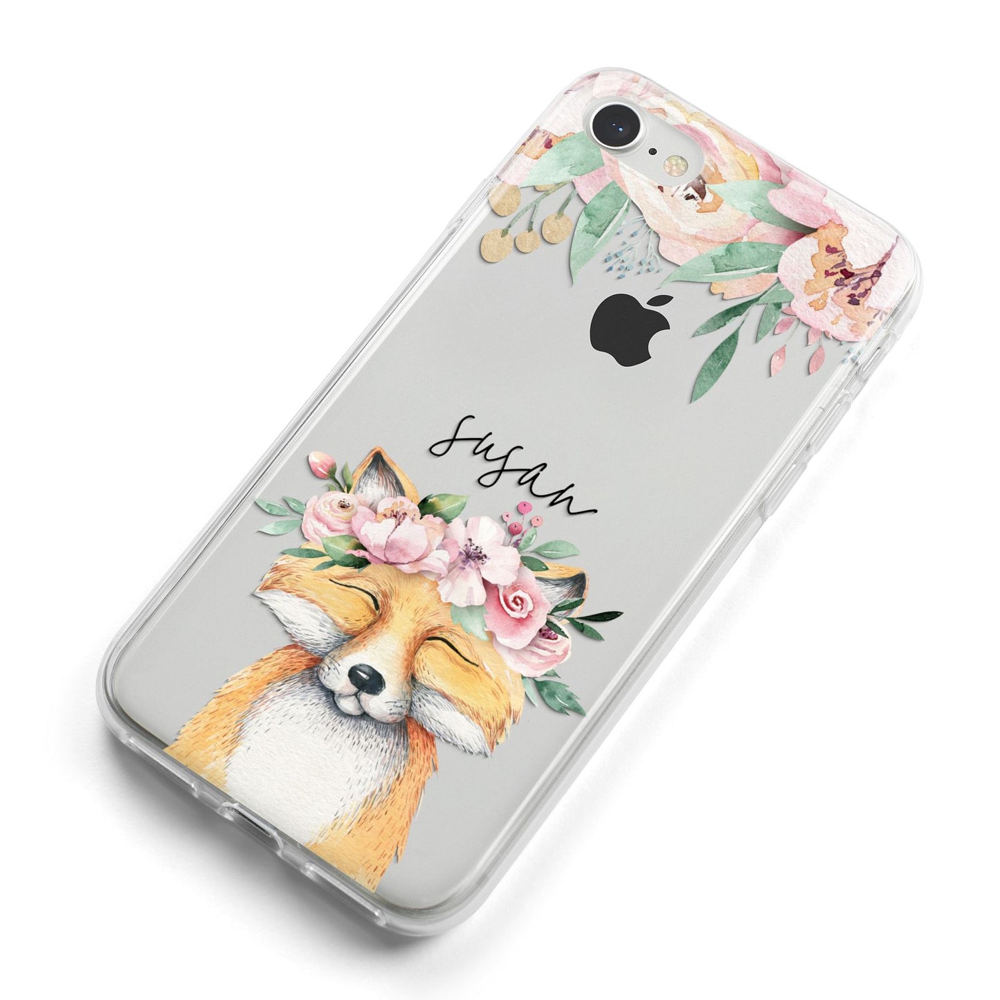Personalised Fox iPhone 8 Bumper Case on Silver iPhone Alternative Image
