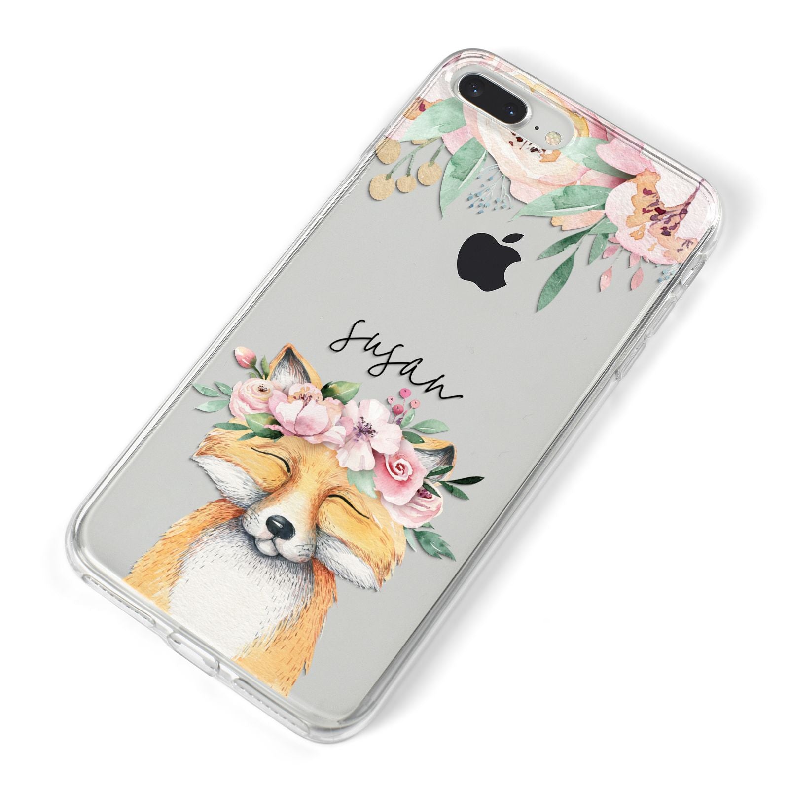 Personalised Fox iPhone 8 Plus Bumper Case on Silver iPhone Alternative Image