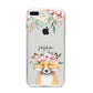 Personalised Fox iPhone 8 Plus Bumper Case on Silver iPhone
