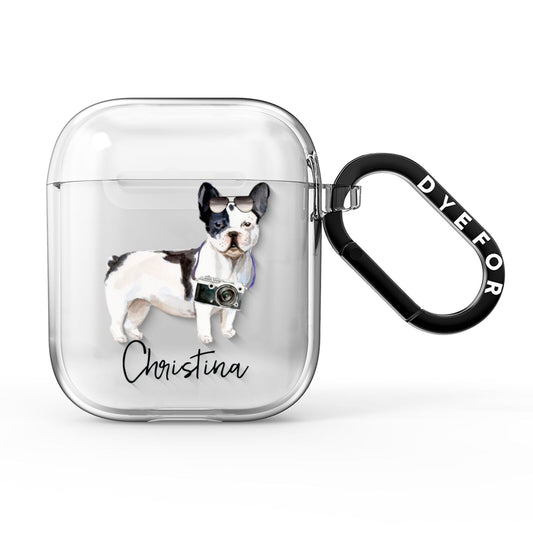 Personalised French Bulldog AirPods Clear Case