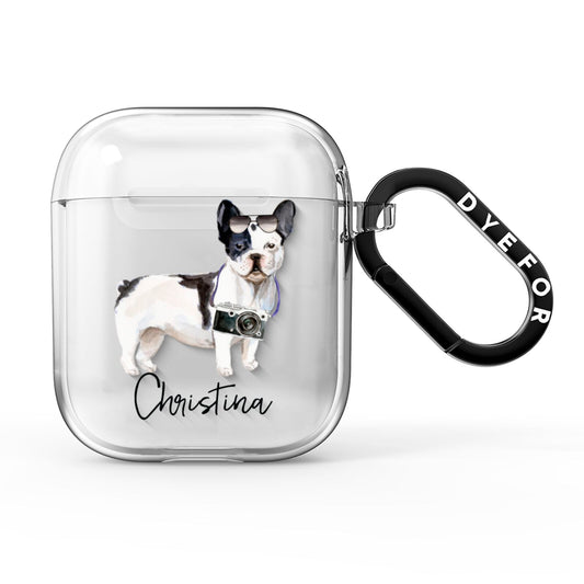 Personalised French Bulldog AirPods Clear Case
