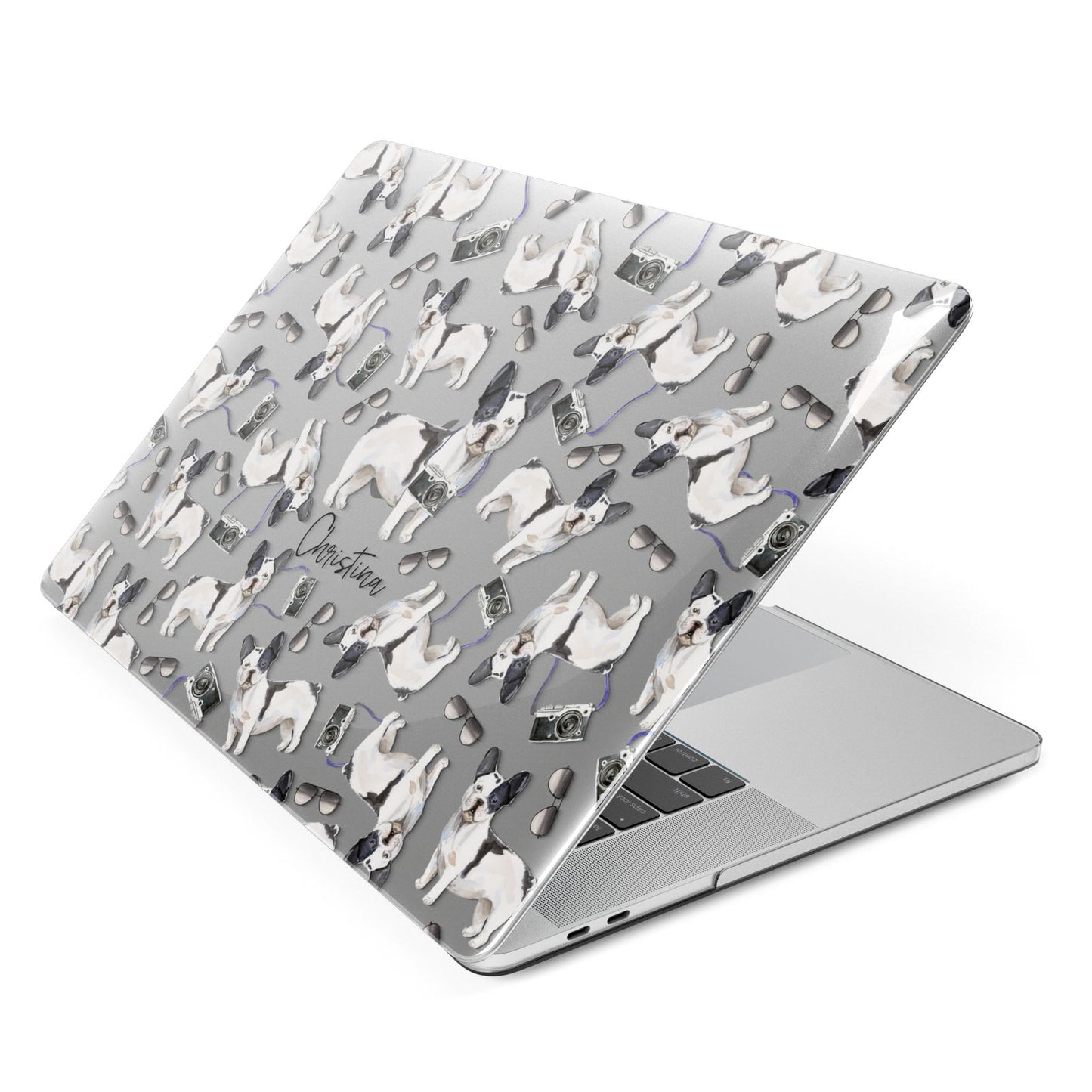 Personalised French Bulldog Apple MacBook Case Side View