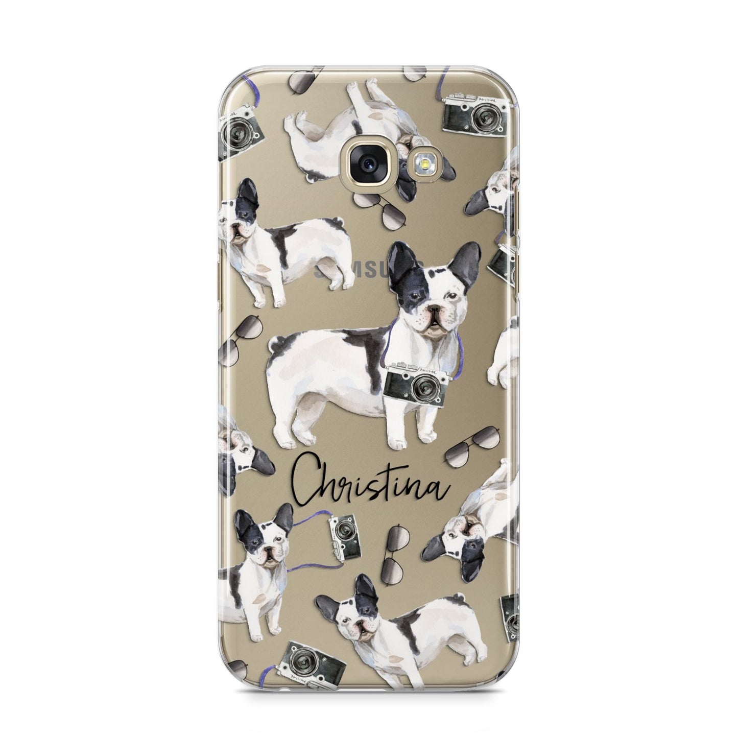 Personalised French Bulldog Samsung Galaxy A5 2017 Case on gold phone