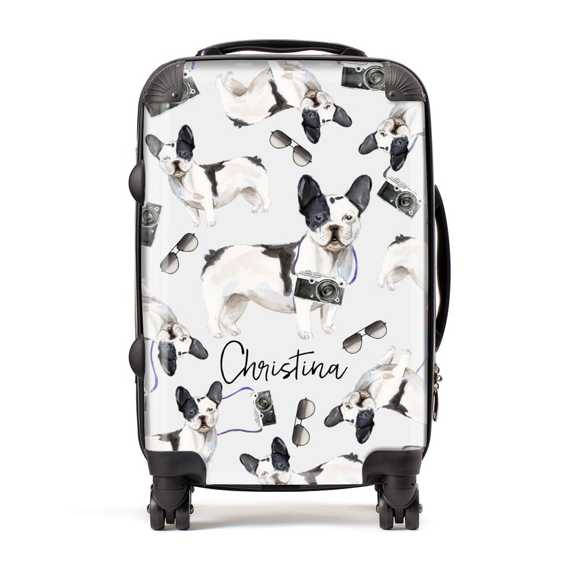 Personalised French Bulldog Suitcase Dyefor