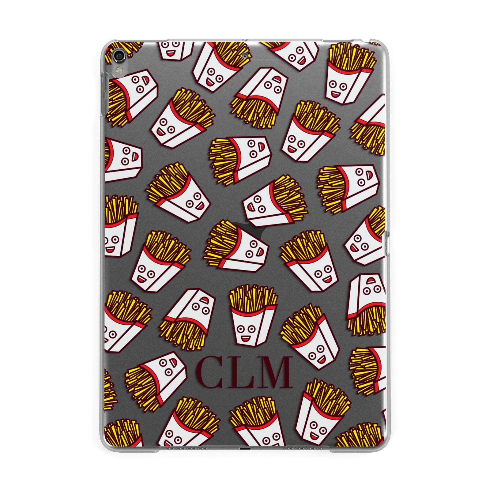 Personalised Fries Initials Clear Apple iPad Grey Case