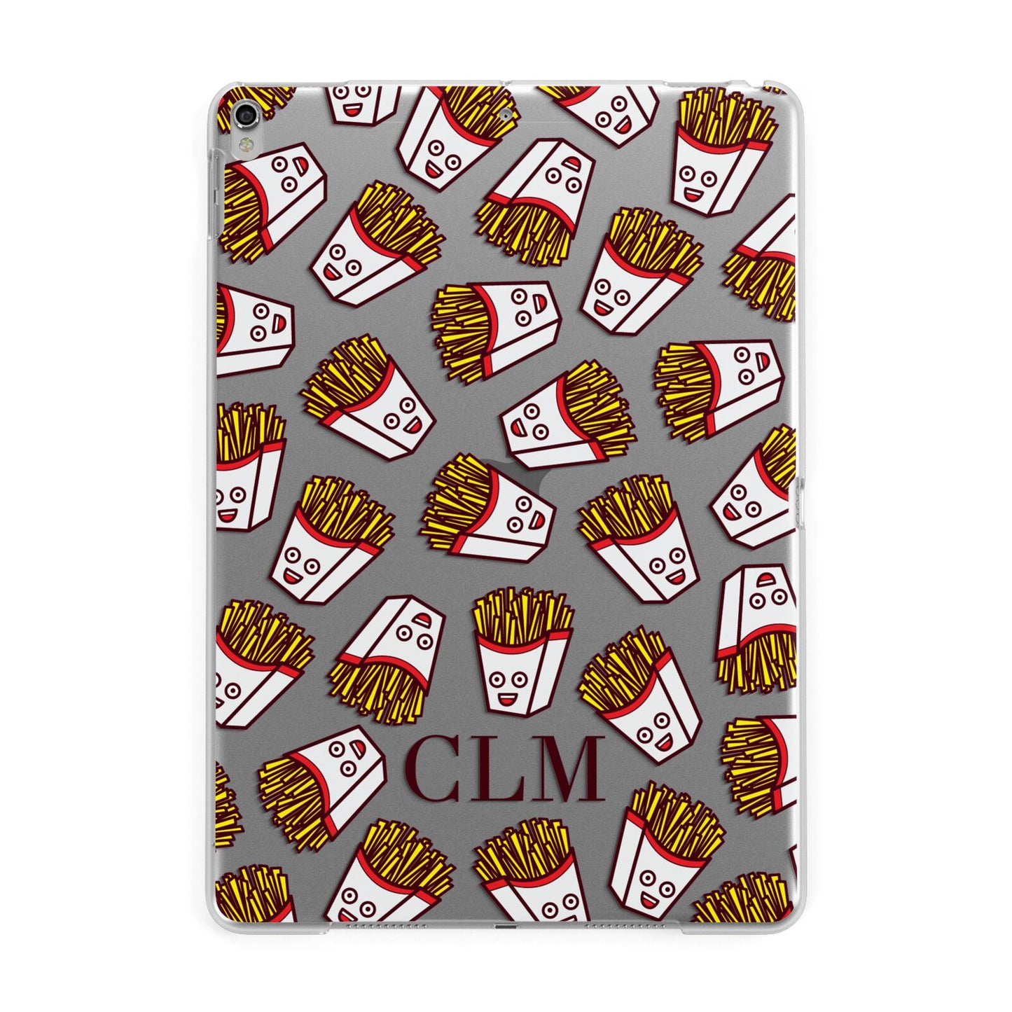 Personalised Fries Initials Clear Apple iPad Silver Case