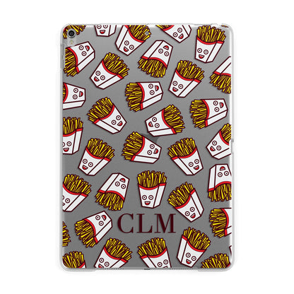 Personalised Fries Initials Clear Apple iPad Silver Case
