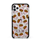 Personalised Fries Initials Clear Apple iPhone 11 Pro Max in Silver with Black Impact Case