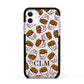 Personalised Fries Initials Clear Apple iPhone 11 in White with Black Impact Case