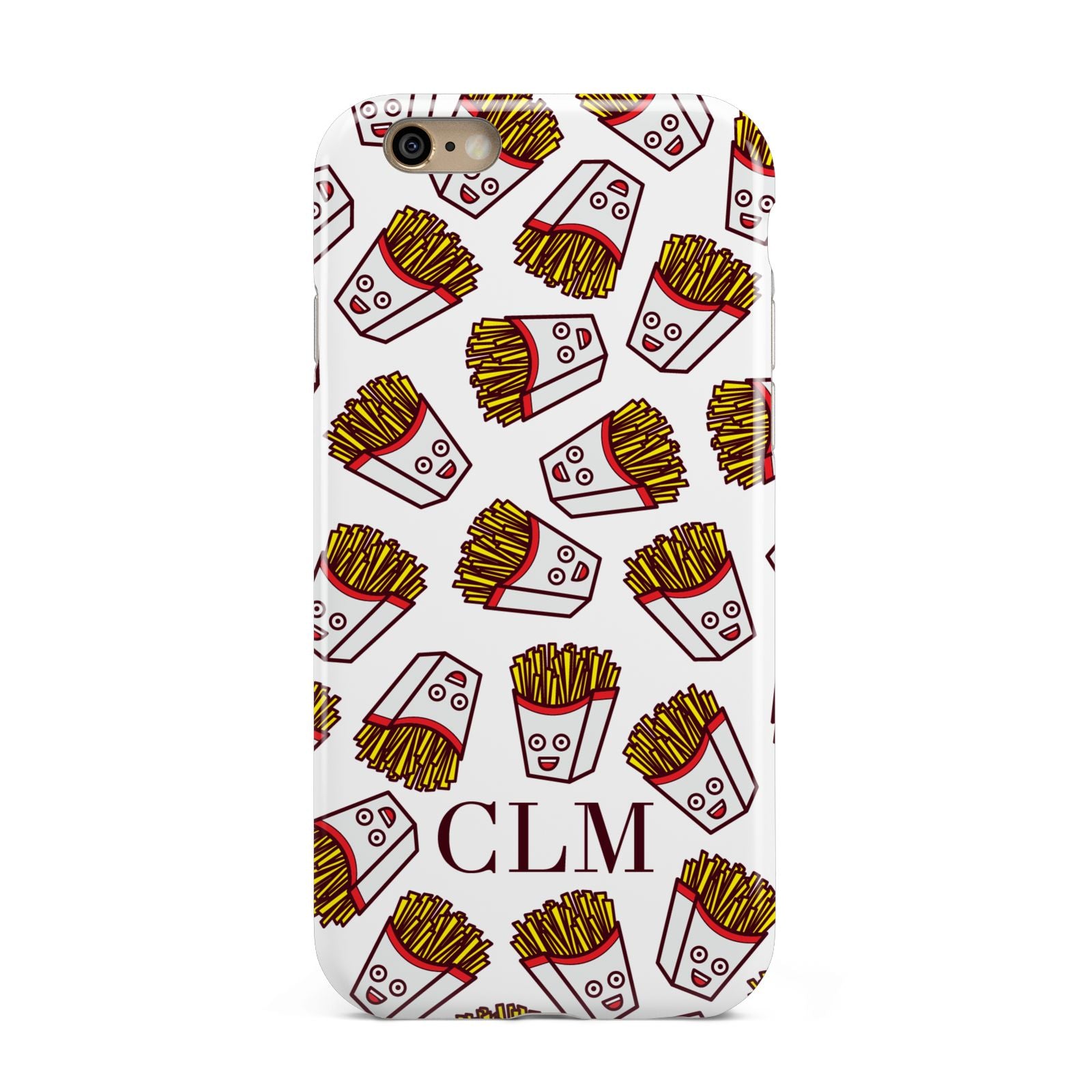 Personalised Fries Initials Clear Apple iPhone 6 3D Tough Case