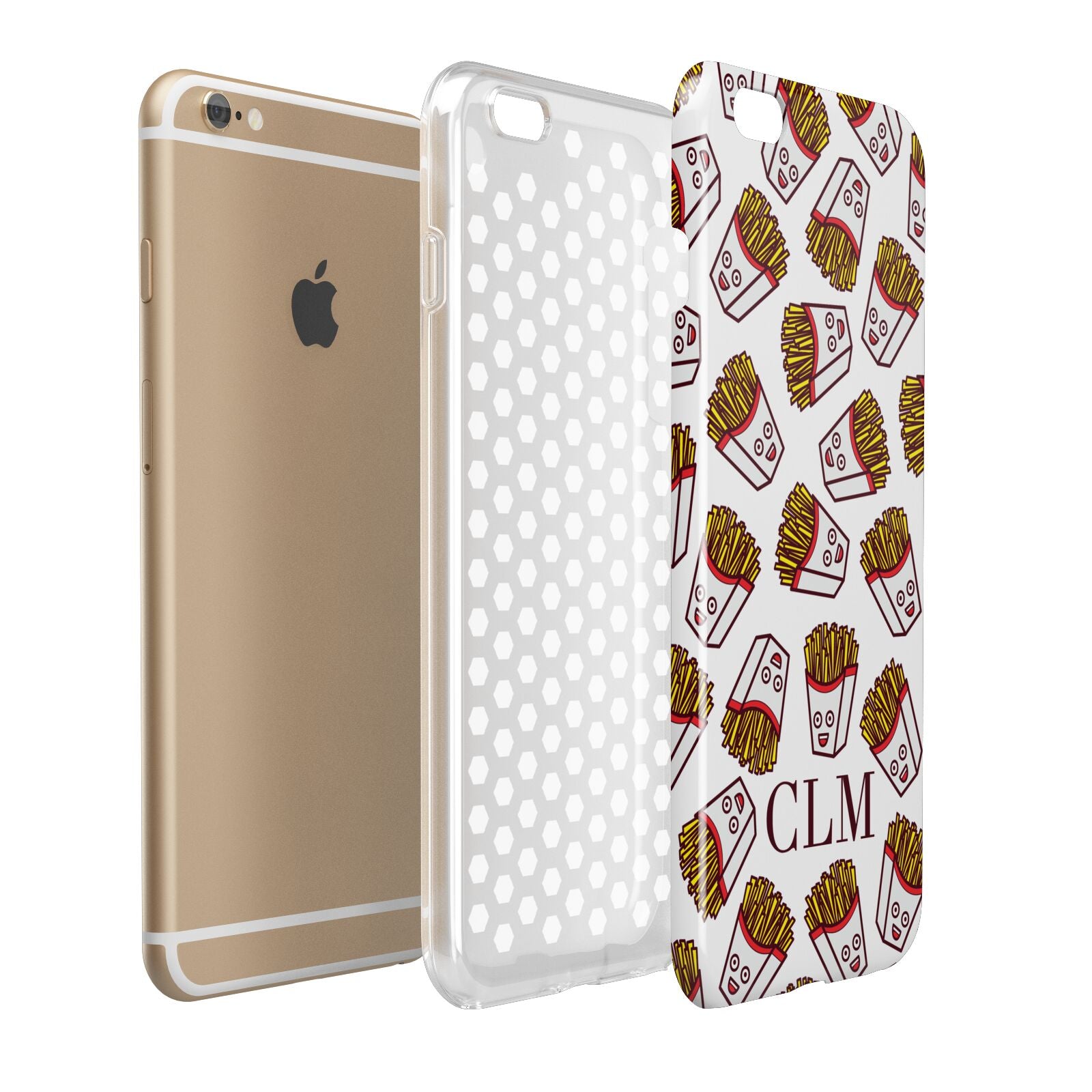 Personalised Fries Initials Clear Apple iPhone 6 Plus 3D Tough Case Expand Detail Image