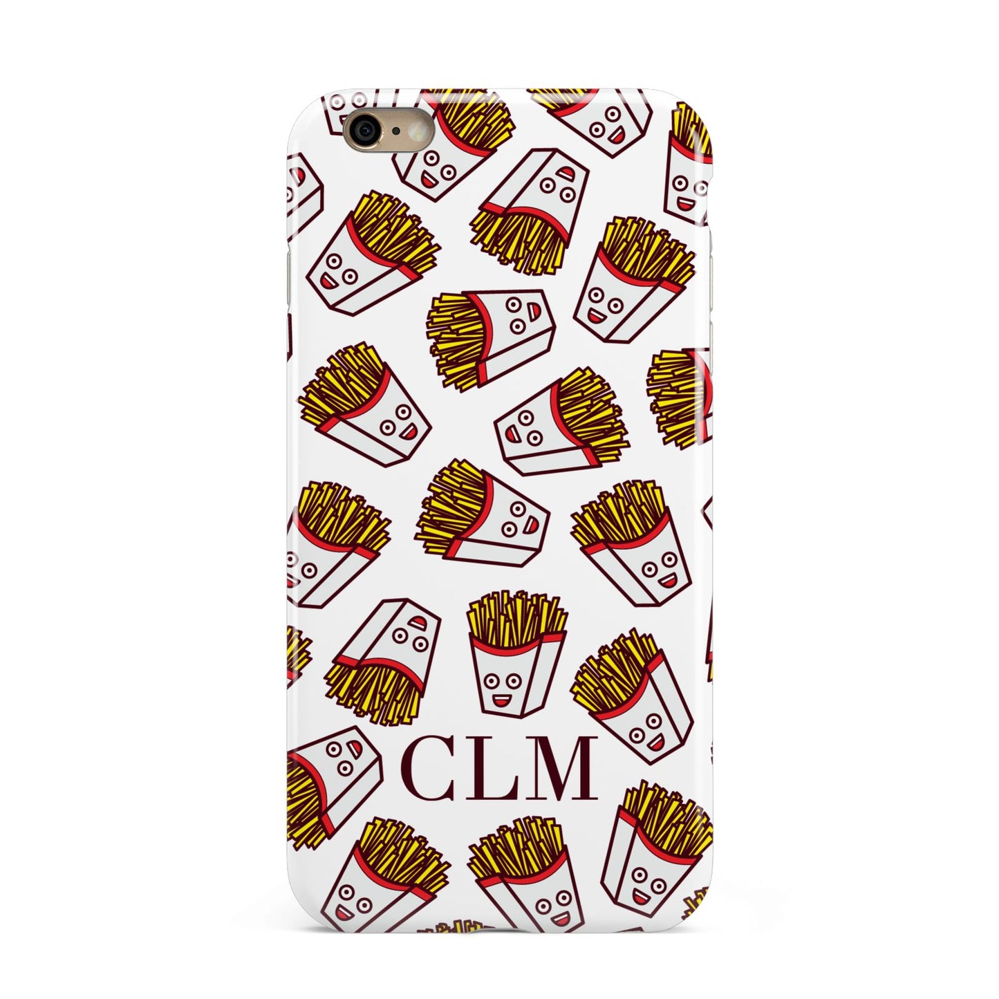Personalised Fries Initials Clear Apple iPhone 6 Plus 3D Tough Case