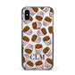 Personalised Fries Initials Clear Apple iPhone Xs Impact Case Black Edge on Silver Phone
