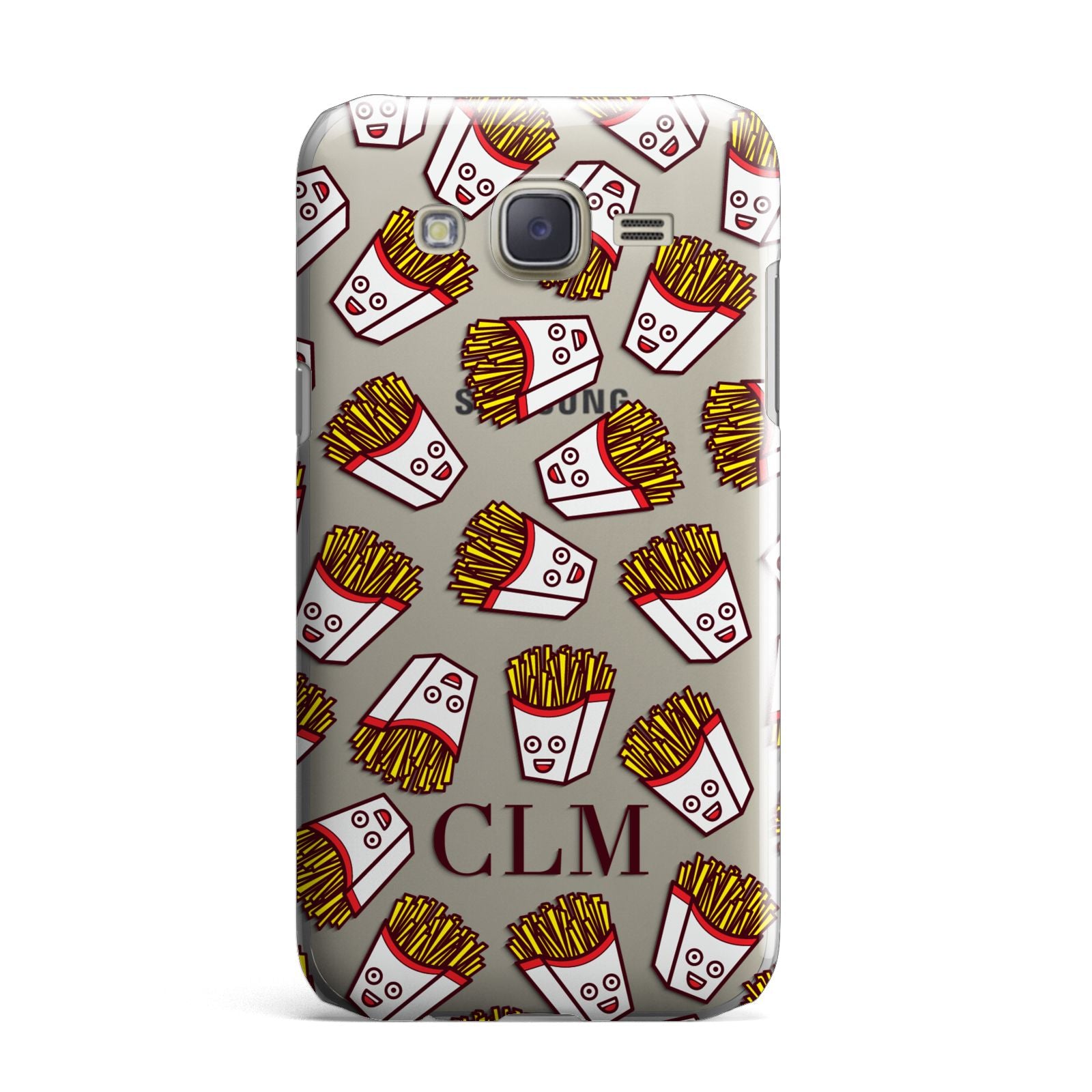Personalised Fries Initials Clear Samsung Galaxy J7 Case