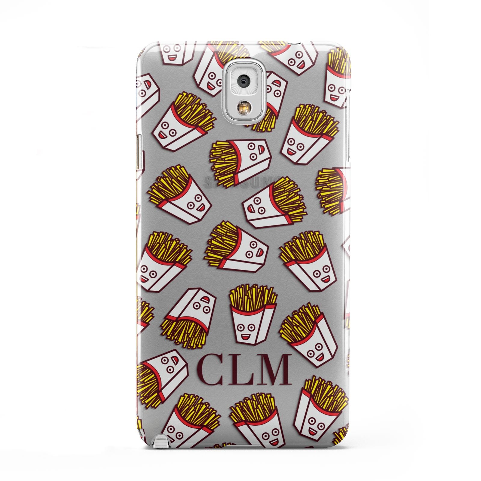 Personalised Fries Initials Clear Samsung Galaxy Note 3 Case