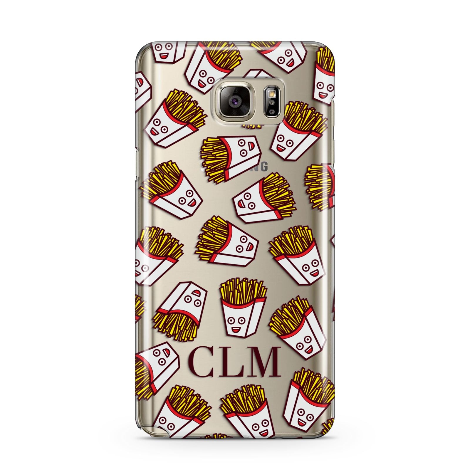 Personalised Fries Initials Clear Samsung Galaxy Note 5 Case