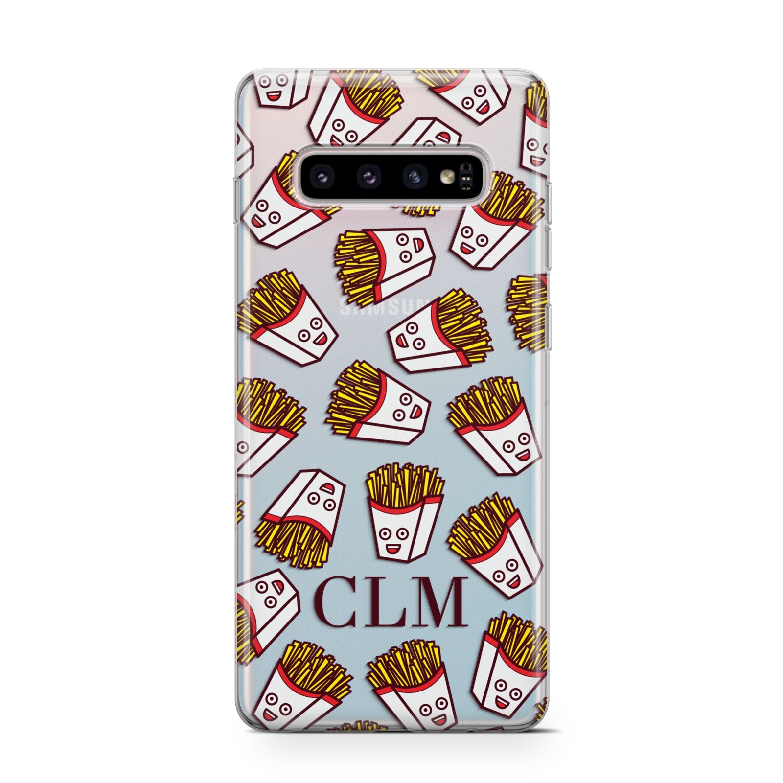 Personalised Fries Initials Clear Samsung Galaxy S10 Case