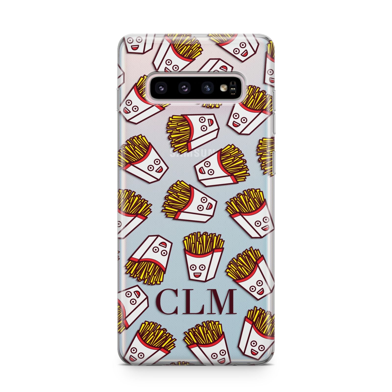 Personalised Fries Initials Clear Samsung Galaxy S10 Plus Case