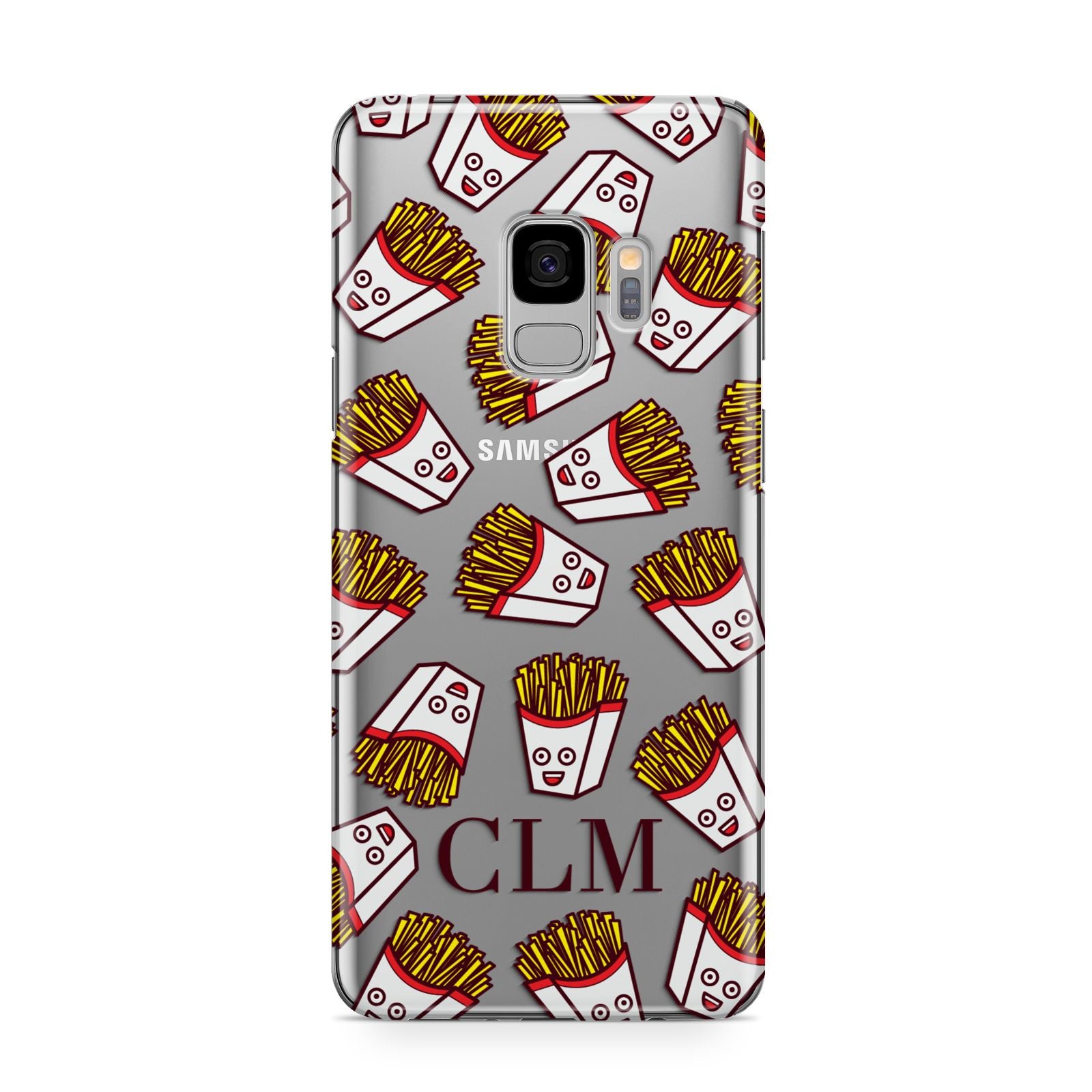 Personalised Fries Initials Clear Samsung Galaxy S9 Case