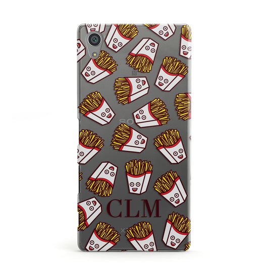 Personalised Fries Initials Clear Sony Xperia Case