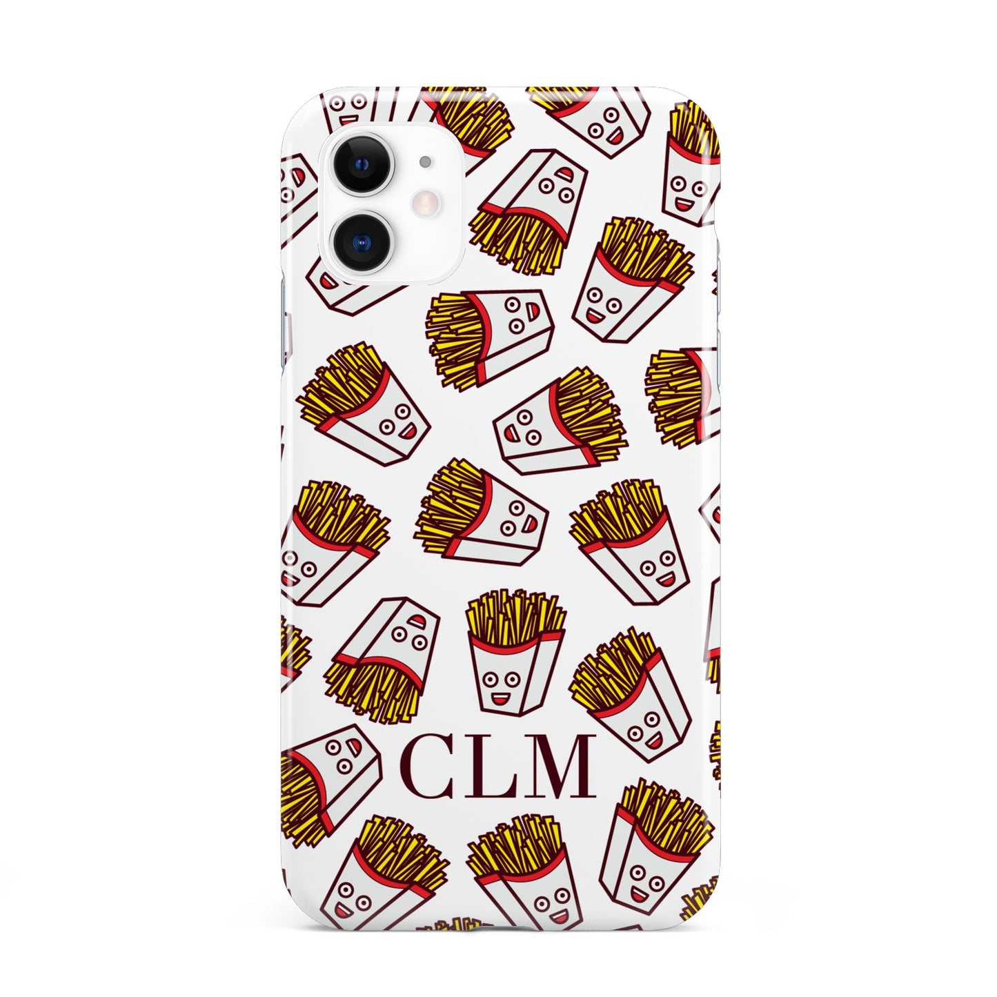 Personalised Fries Initials Clear iPhone 11 3D Tough Case