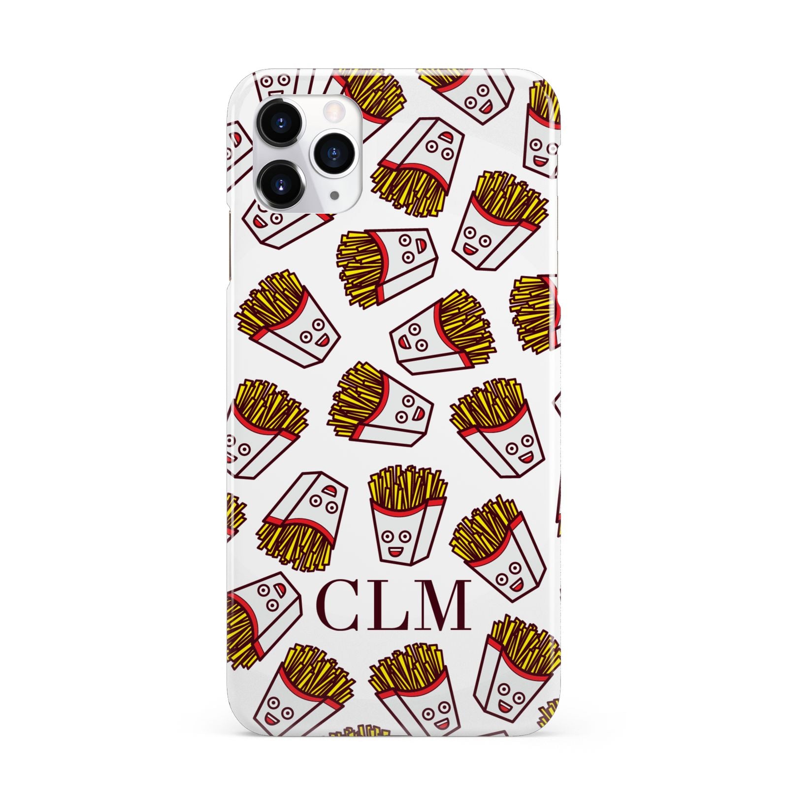 Personalised Fries Initials Clear iPhone 11 Pro Max 3D Snap Case