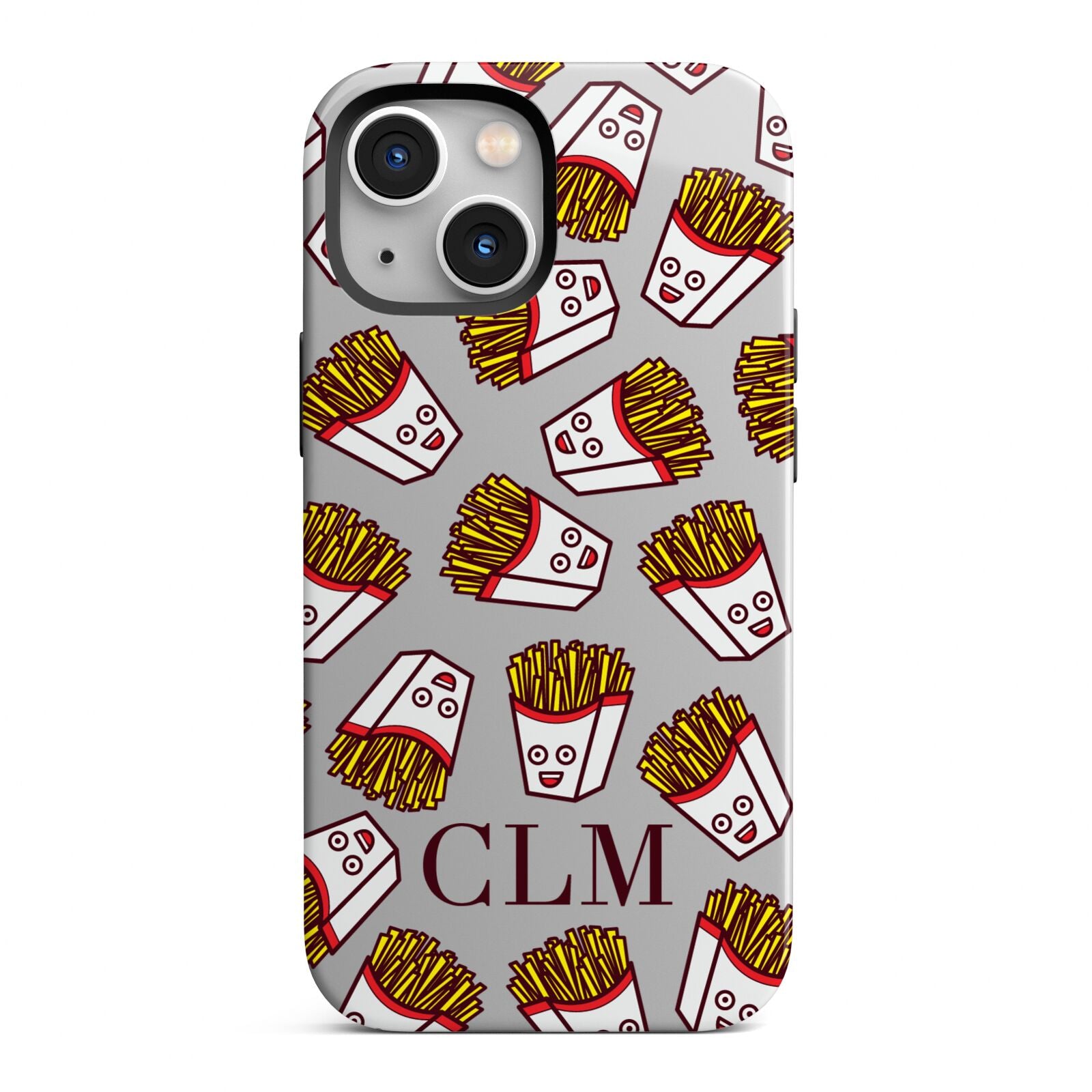 Personalised Fries Initials Clear iPhone 13 Mini Full Wrap 3D Tough Case