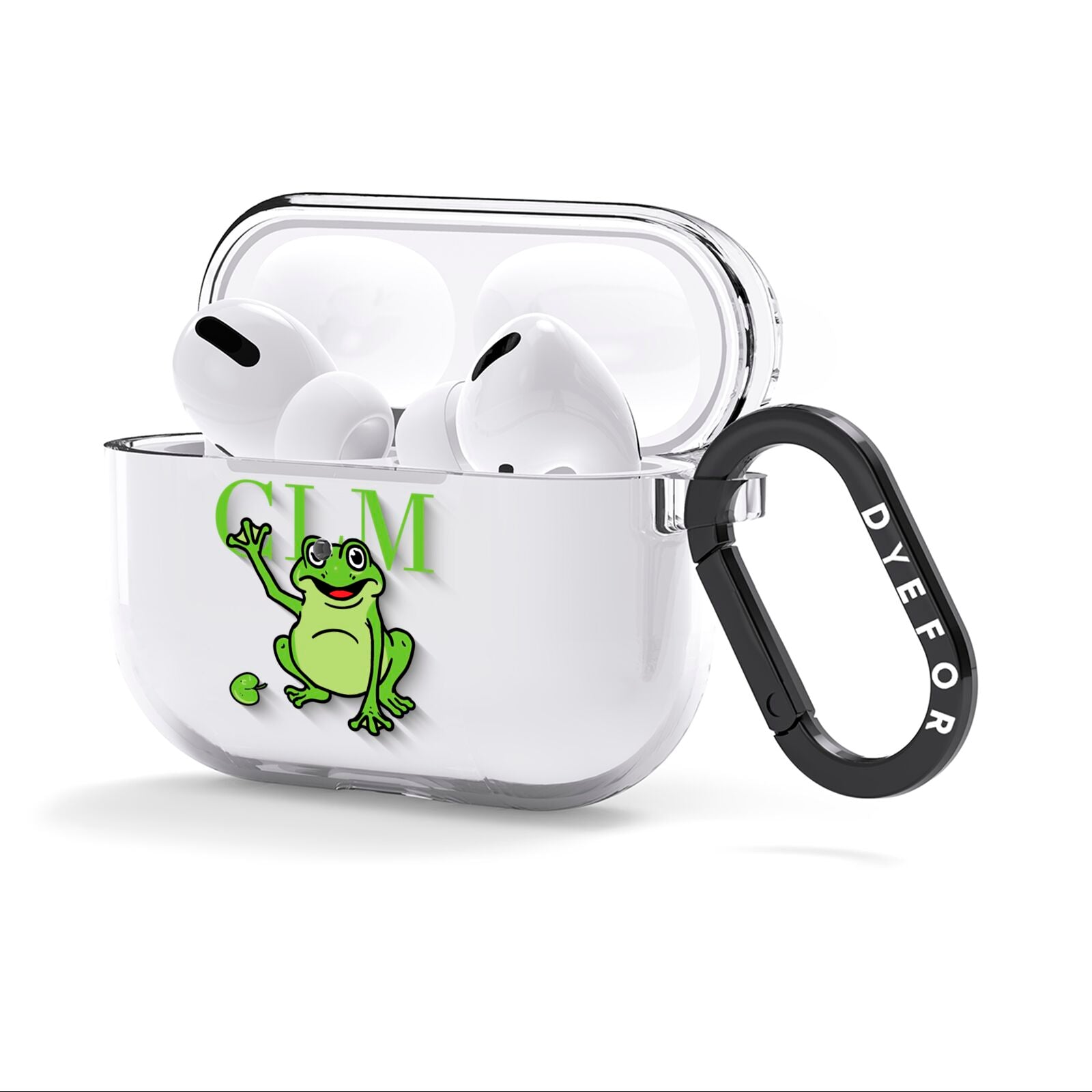 Personalised Frog Initials AirPods Clear Case 3rd Gen Side Image