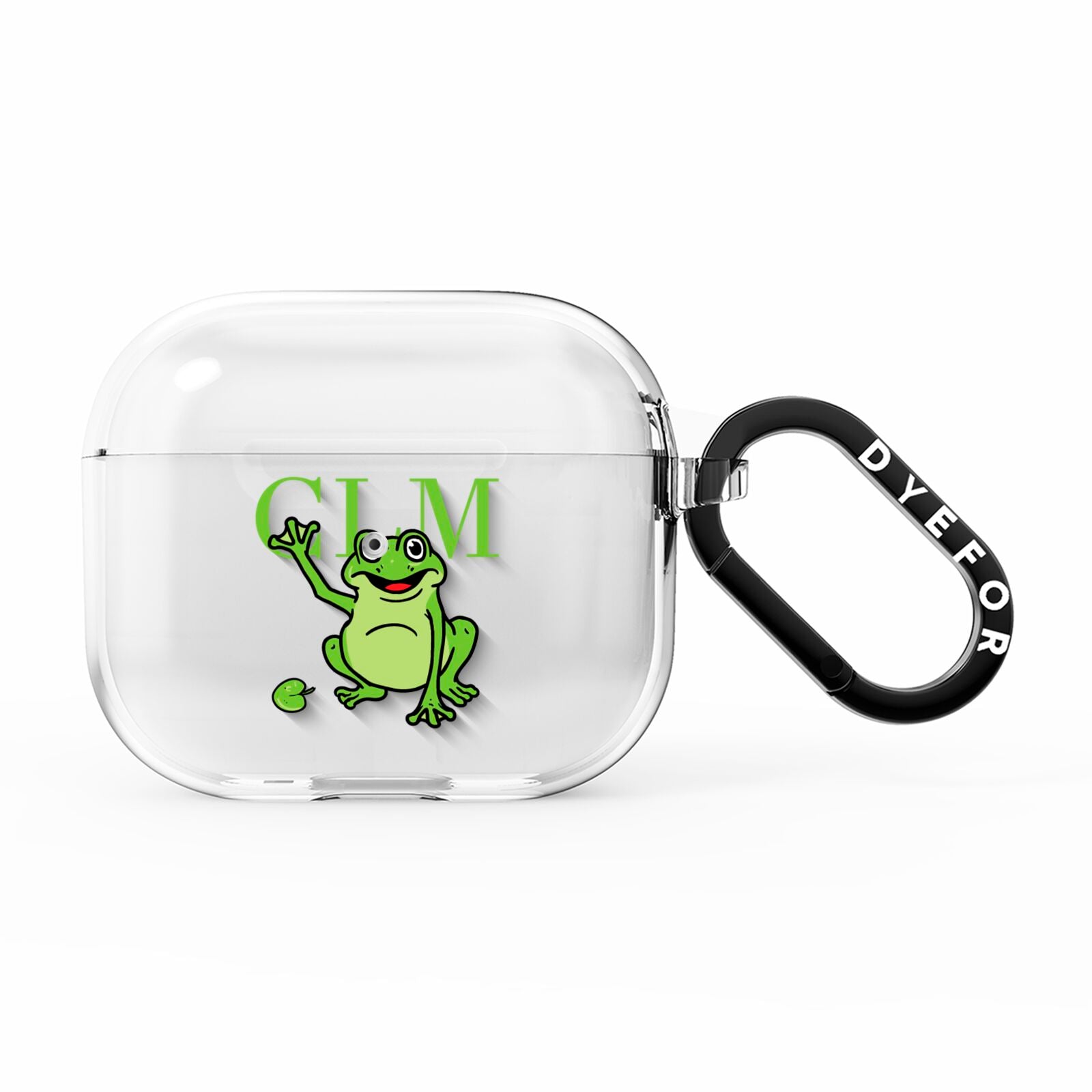 Personalised Frog Initials AirPods Clear Case 3rd Gen