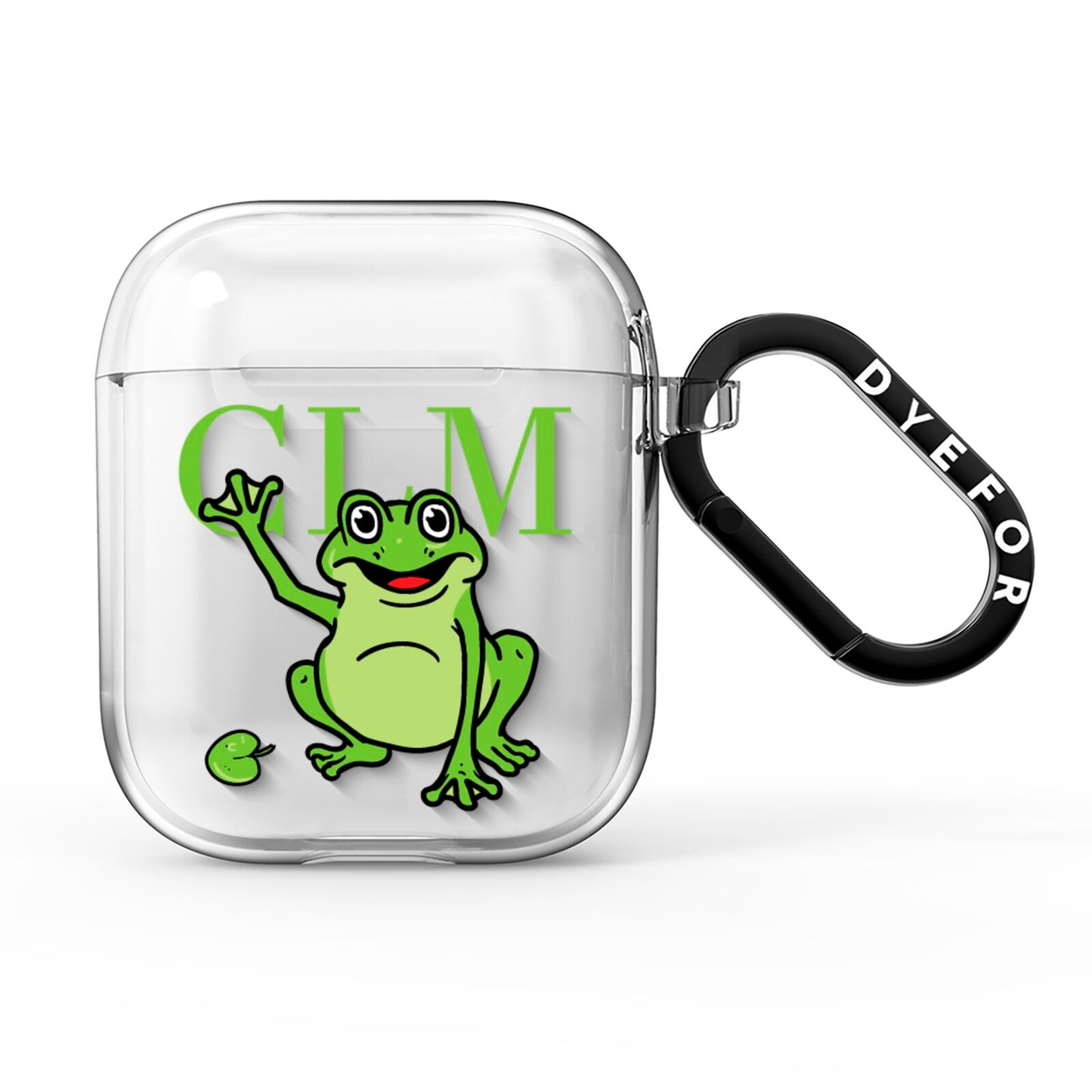 Personalised Frog Initials AirPods Clear Case