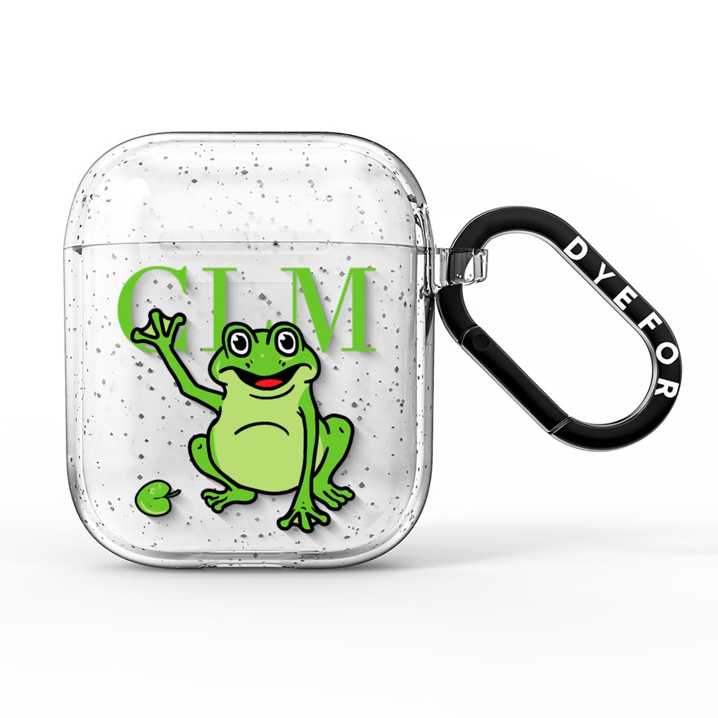 Personalised Frog Initials AirPods Glitter Case