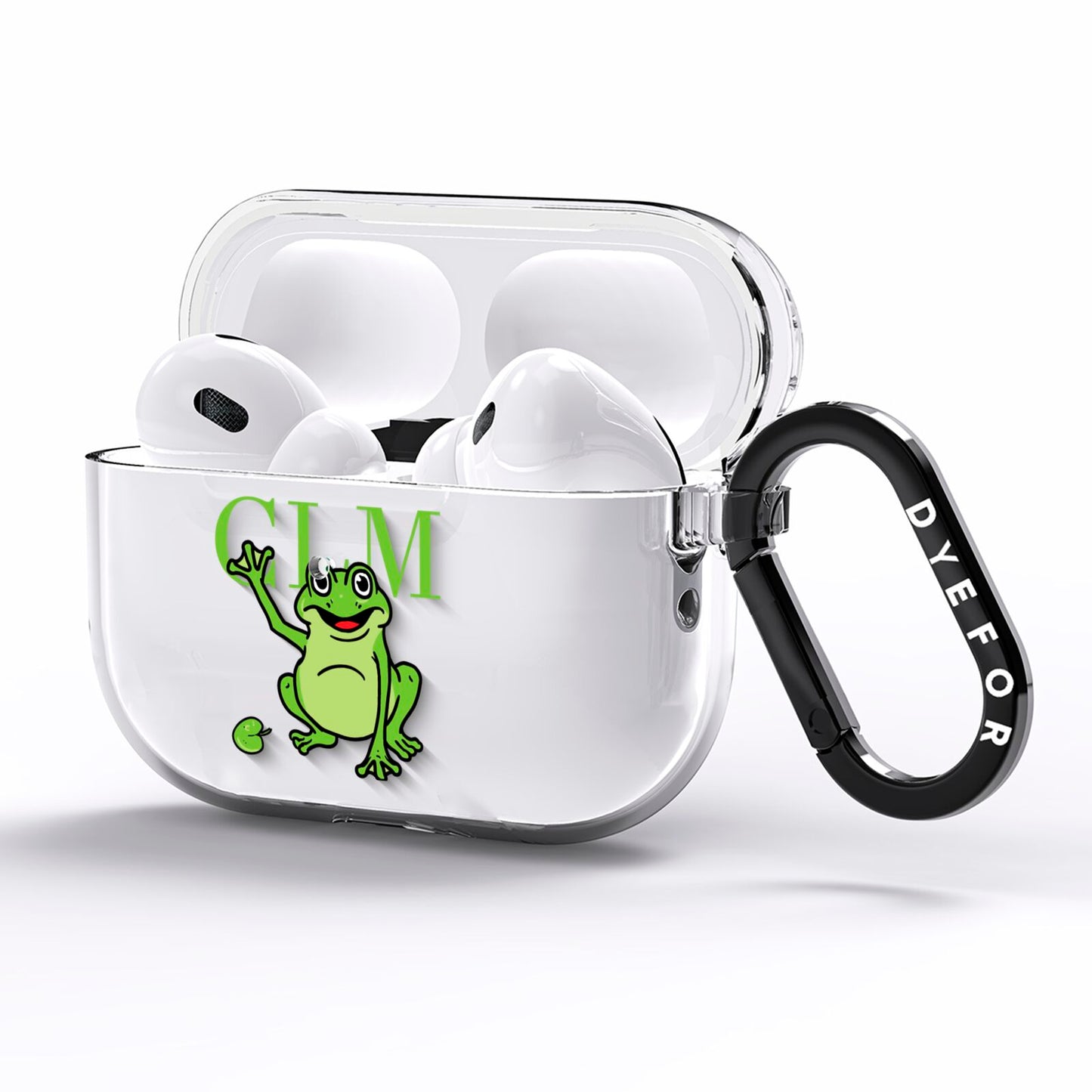 Personalised Frog Initials AirPods Pro Clear Case Side Image